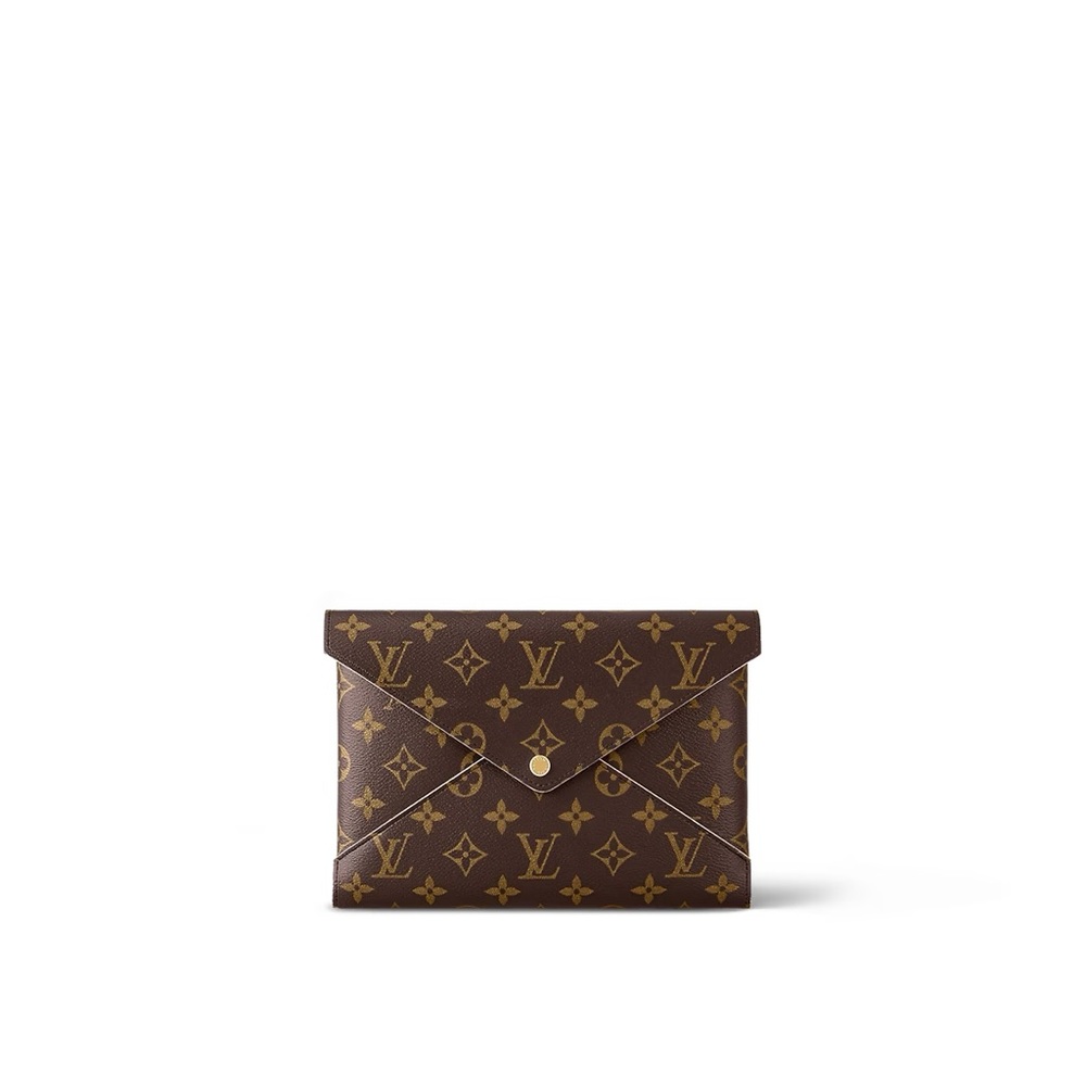 Louis Vuitton Monogram Envelope Clutch in Brown and Gold